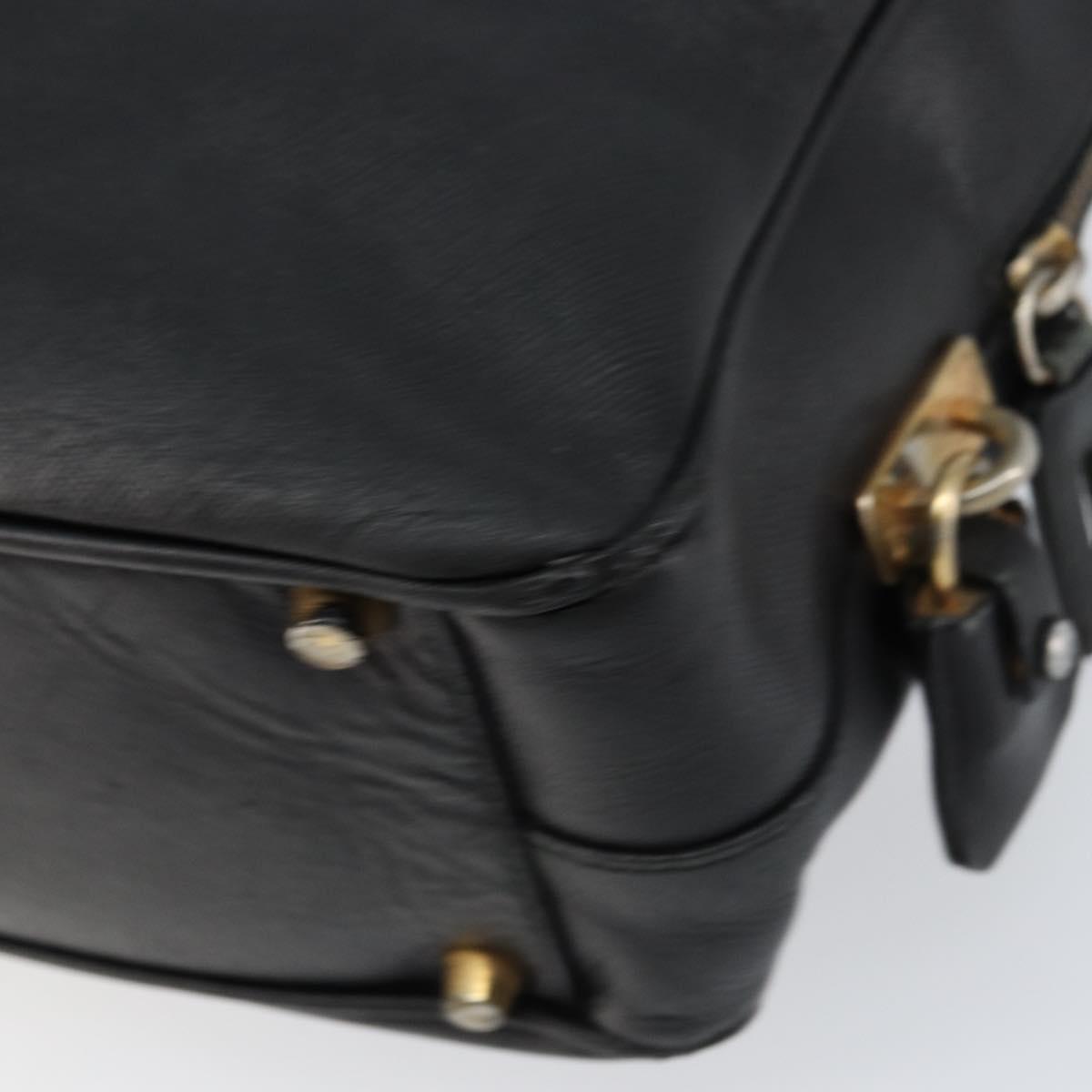 PRADA Hand Bag Safiano leather Black Gold Auth bs31372