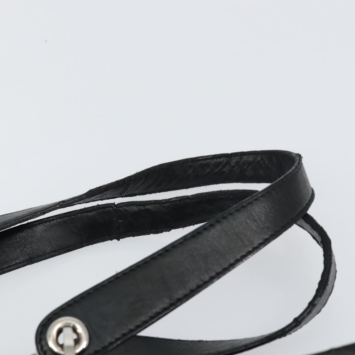 Christian Dior Canage Tote Bag Lamb Skin Black Silver Auth bs31373