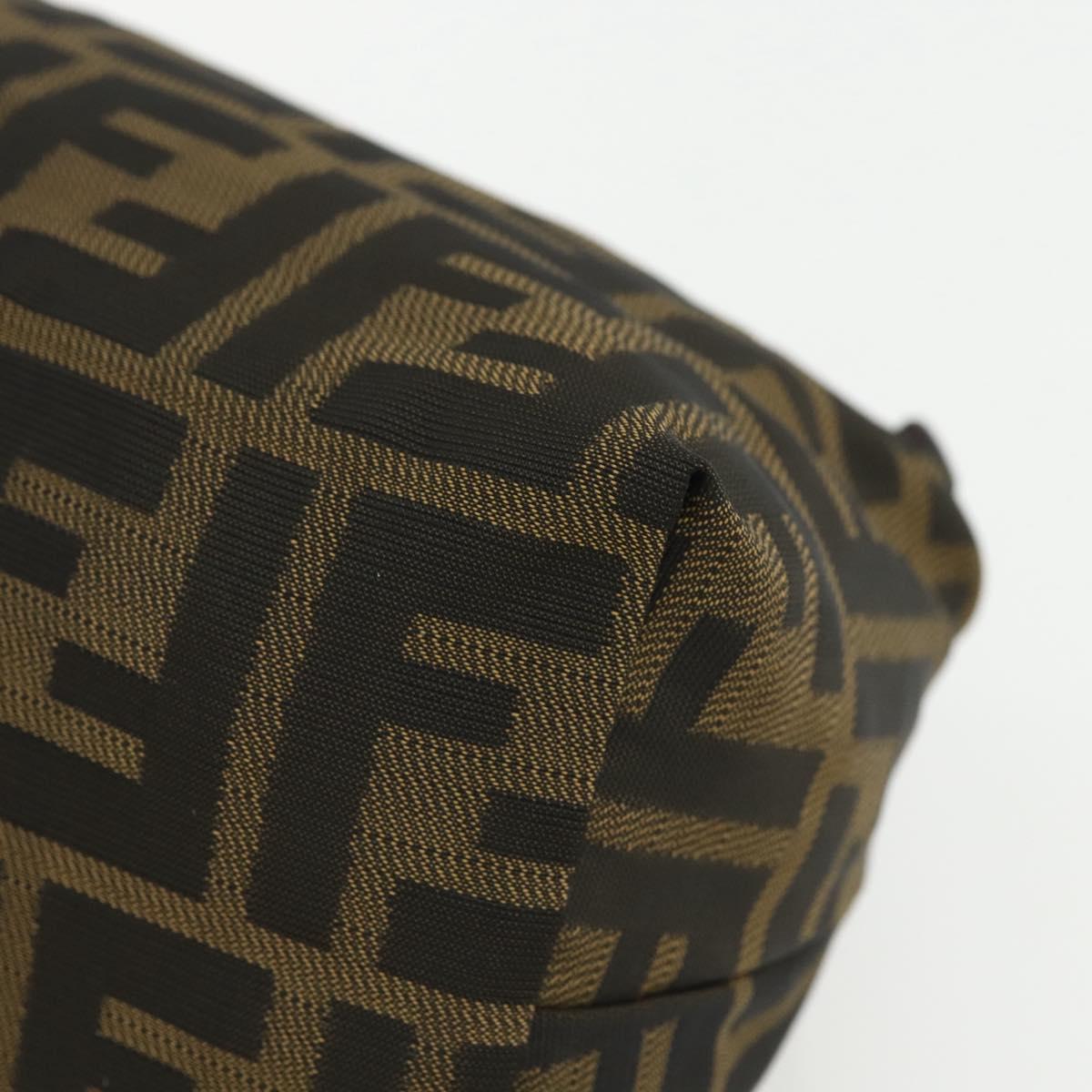 FENDI Zucca Canvas Hand Bag Black Brown Auth bs31382