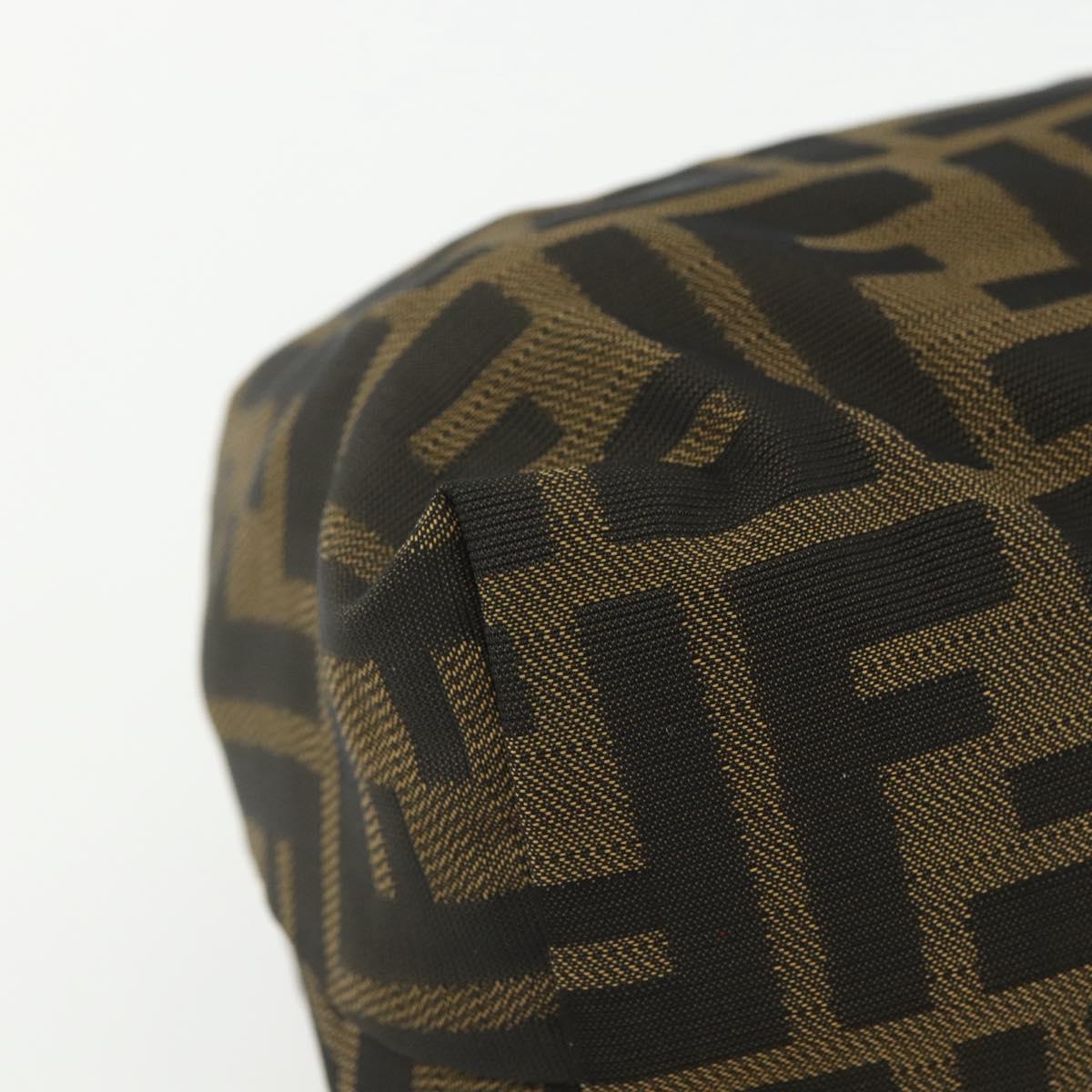 FENDI Zucca Canvas Hand Bag Black Brown Auth bs31382
