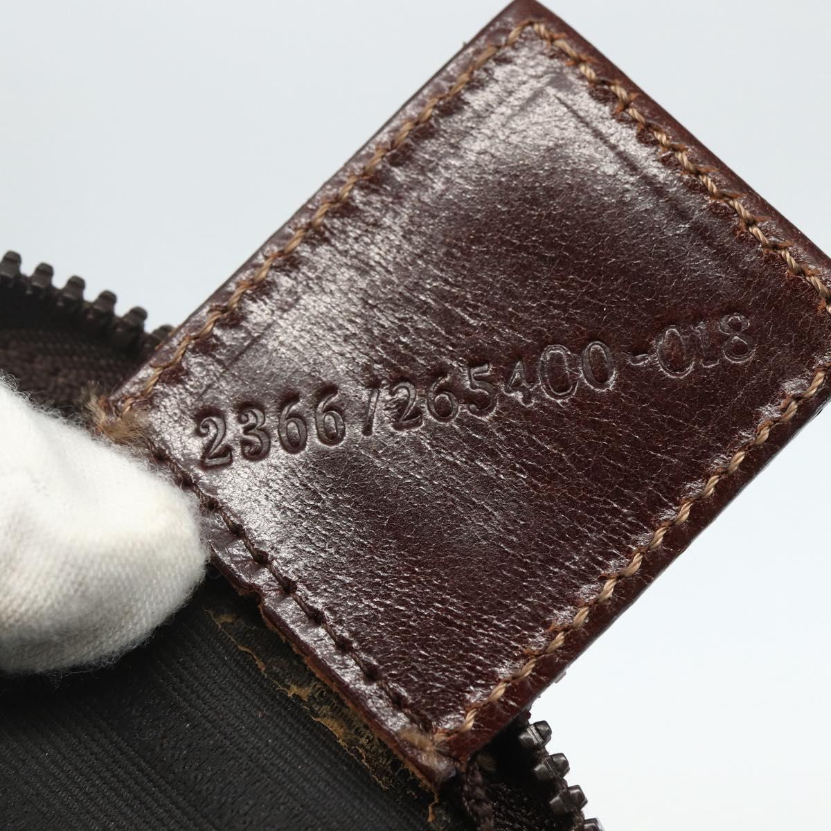 FENDI Zucca Canvas Hand Bag Black Brown Auth bs31382