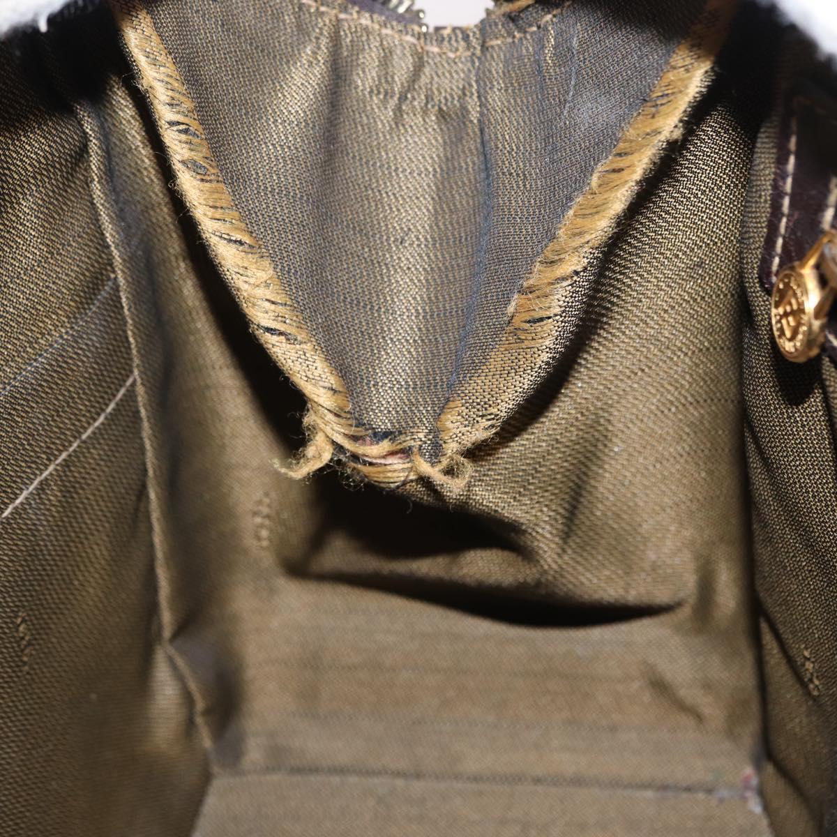 FENDI Zucca Canvas Hand Bag 2way Black Brown Auth bs31384