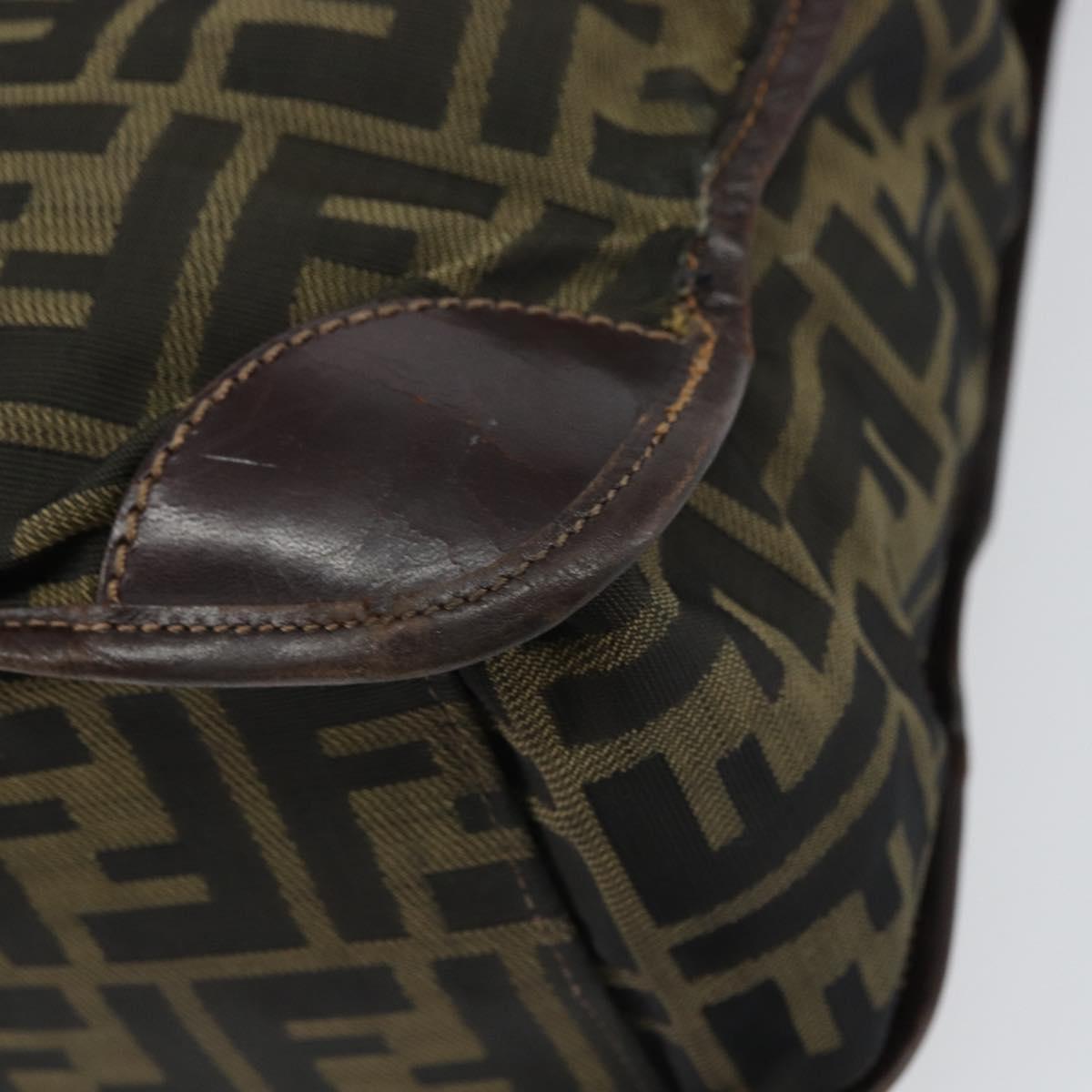 FENDI Zucca Canvas Tote Bag Black Brown Auth bs31385