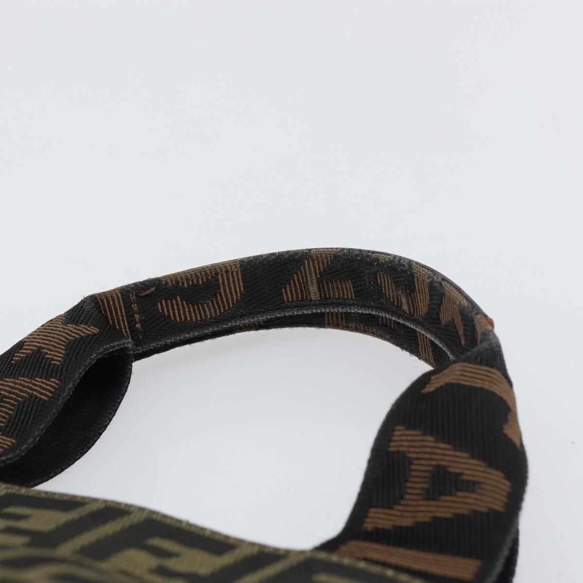 FENDI Zucca Canvas Tote Bag Black Brown Auth bs31385