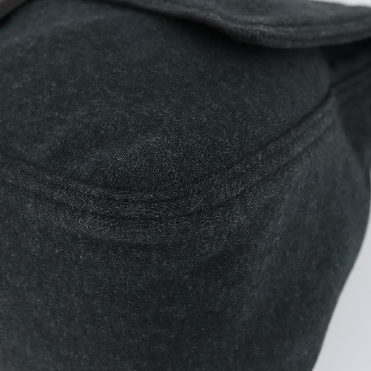 FENDI Mamma Baguette Shoulder Bag Cotton Gray Auth bs31388