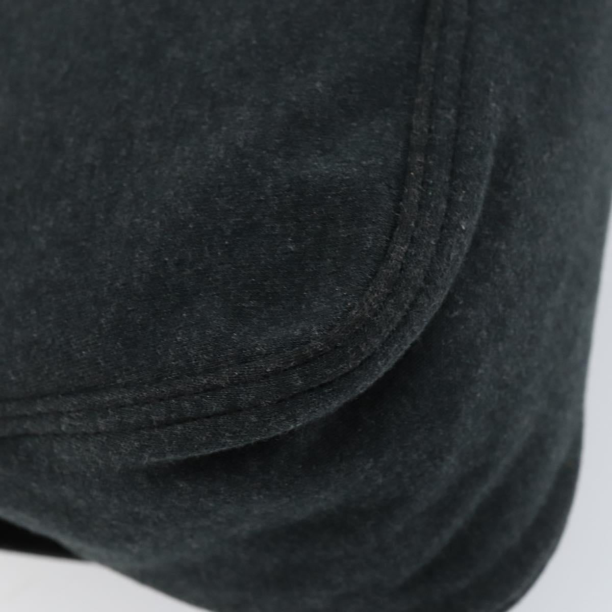 FENDI Mamma Baguette Shoulder Bag Cotton Gray Auth bs31388