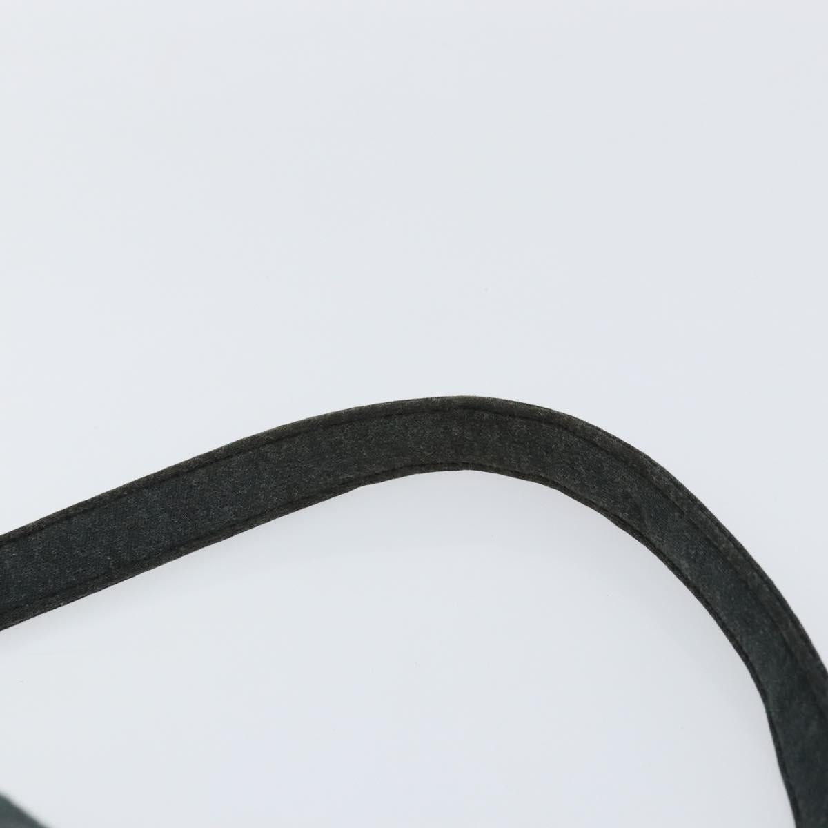 FENDI Mamma Baguette Shoulder Bag Cotton Gray Auth bs31388