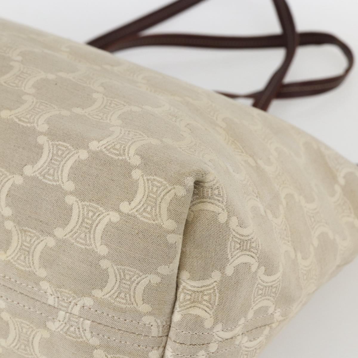 CELINE Triomphe Tote Bag Canvas Beige Auth bs31391
