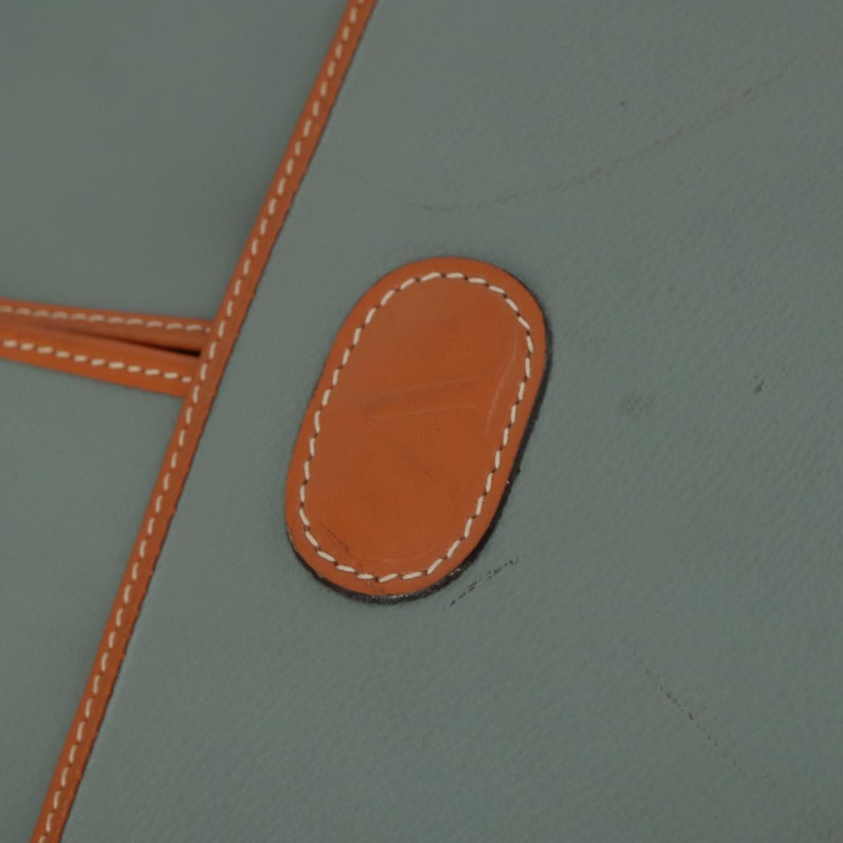 VALENTINO Garment Cover Leather Green Gold Auth bs31394