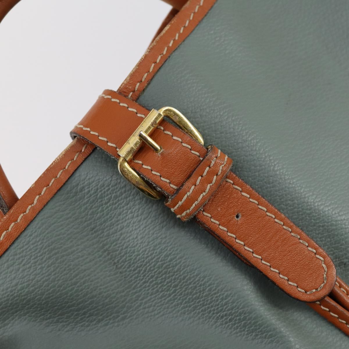 VALENTINO Garment Cover Leather Green Gold Auth bs31394