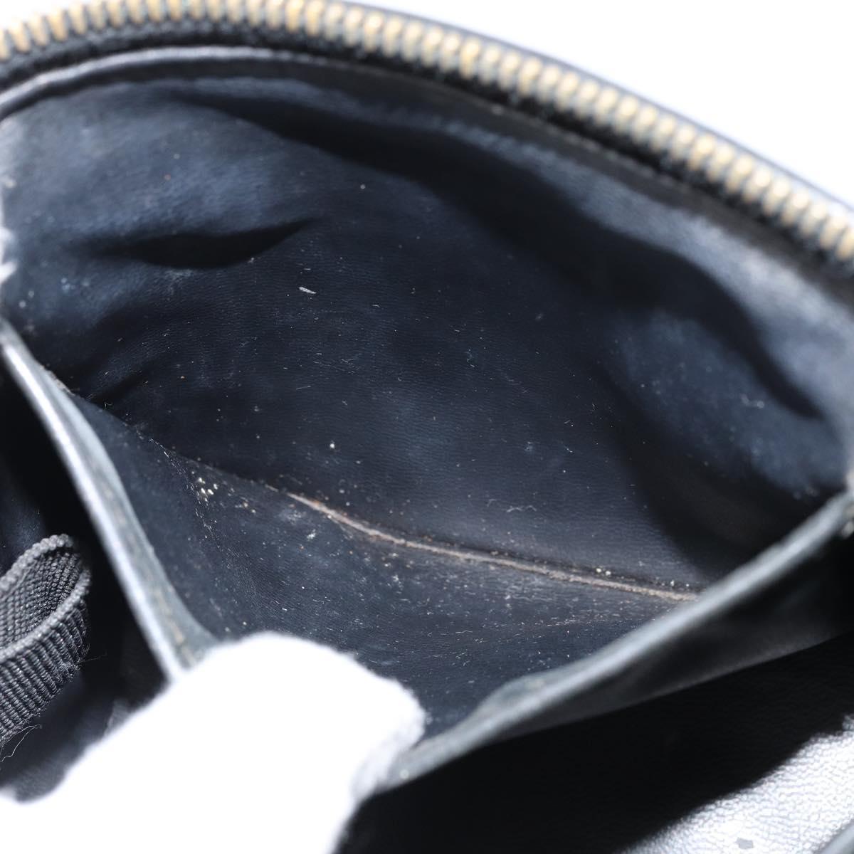 CHANEL Matelasse Vanity Pouch Enamel Black Gold CC Auth bs31398