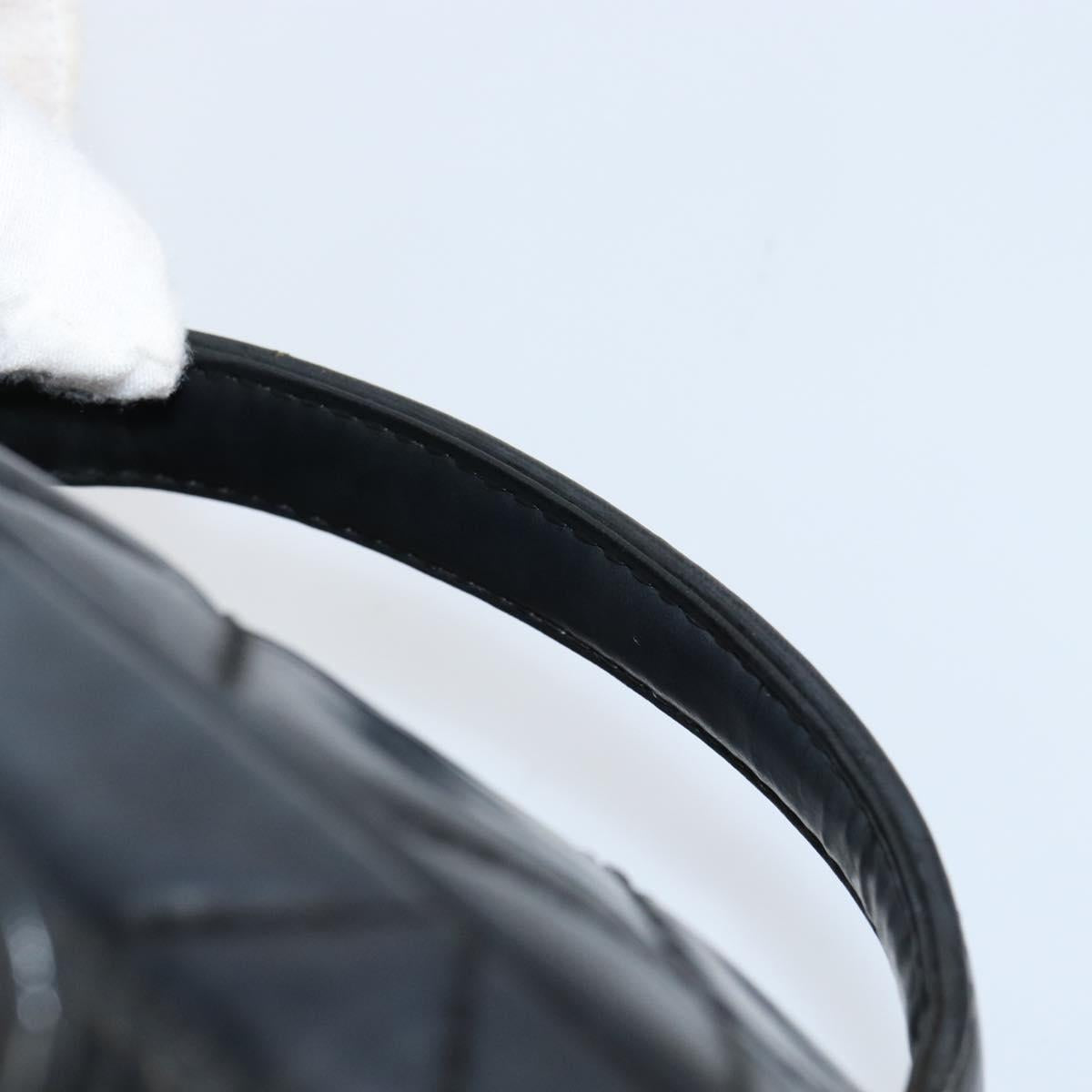 CHANEL Matelasse Vanity Pouch Enamel Black Gold CC Auth bs31398