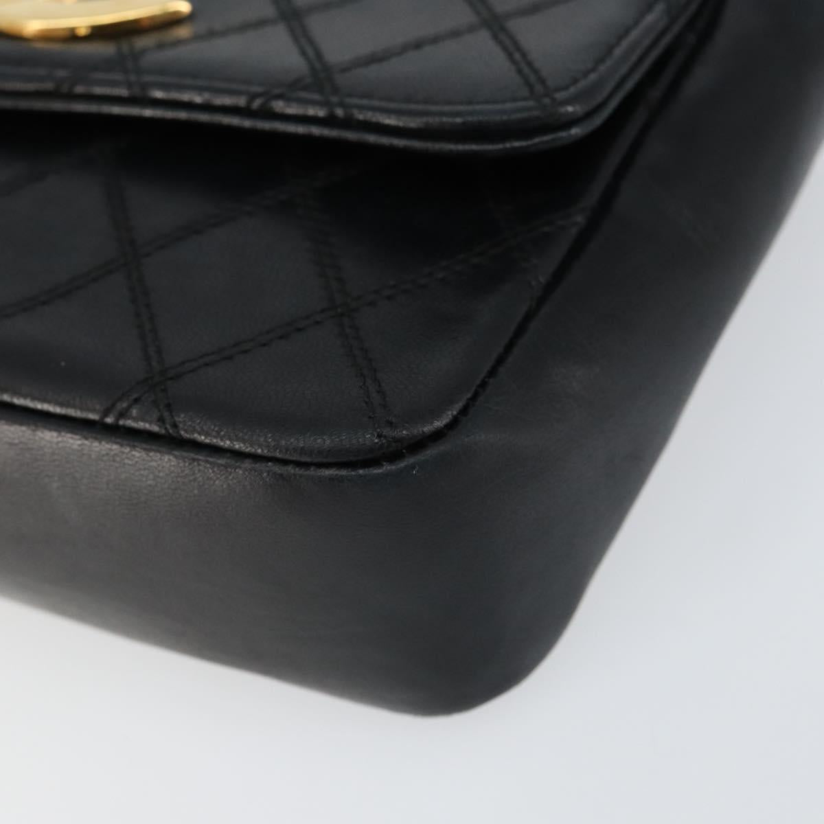 CHANEL Chain Bicolore Shoulder Bag Lamb Skin Black Gold CC Auth bs31401