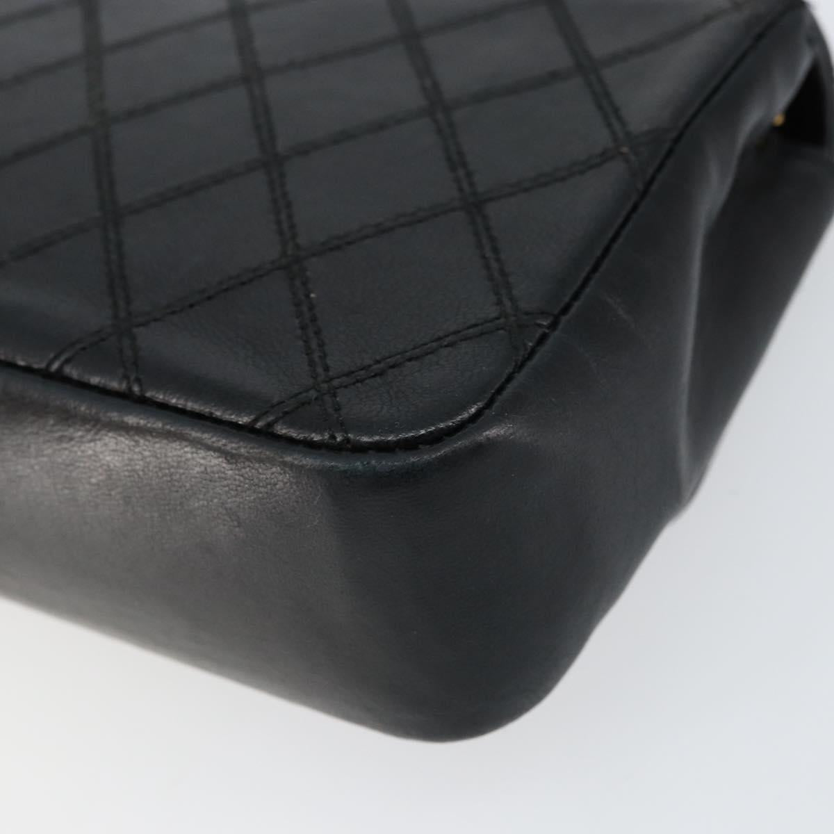 CHANEL Chain Bicolore Shoulder Bag Lamb Skin Black Gold CC Auth bs31401