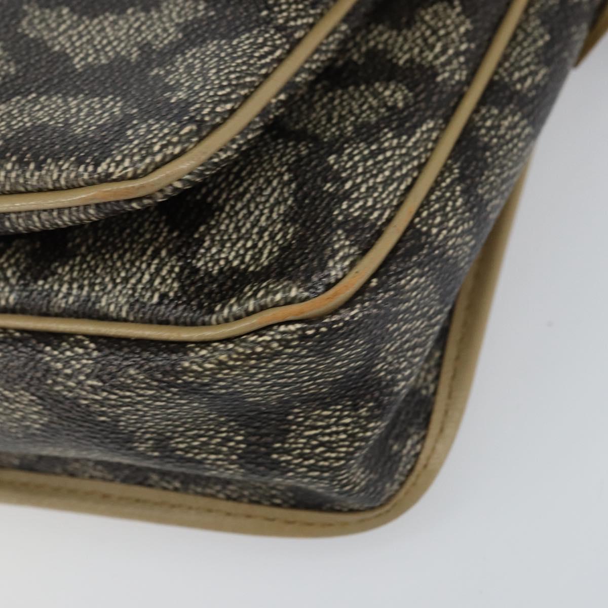 SAINT LAURENT Shoulder Bag PVC Leather Beige Auth bs31402