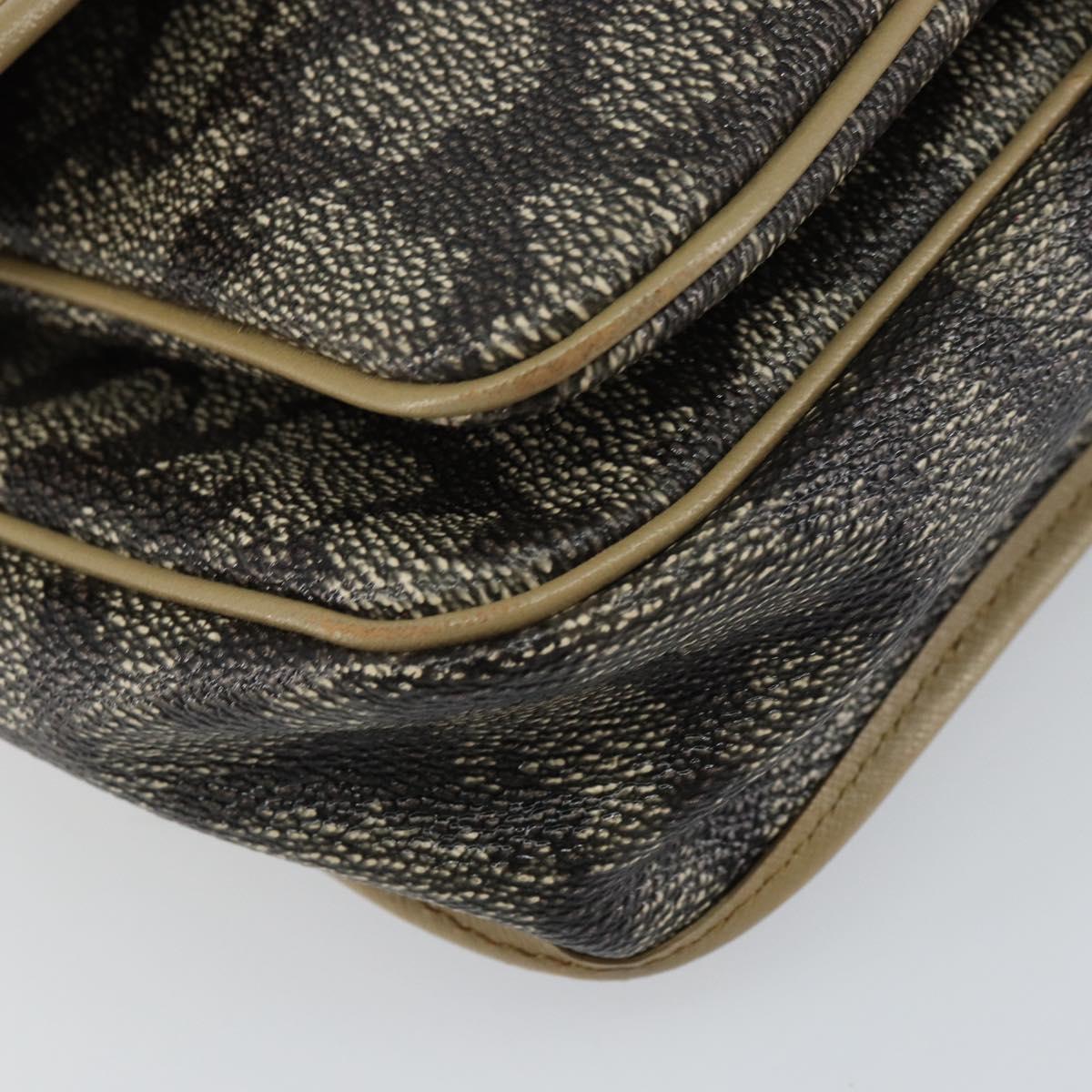 SAINT LAURENT Shoulder Bag PVC Leather Beige Auth bs31402