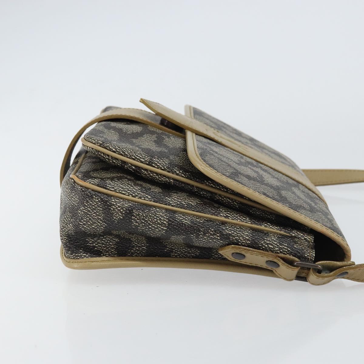 SAINT LAURENT Shoulder Bag PVC Leather Beige Auth bs31402