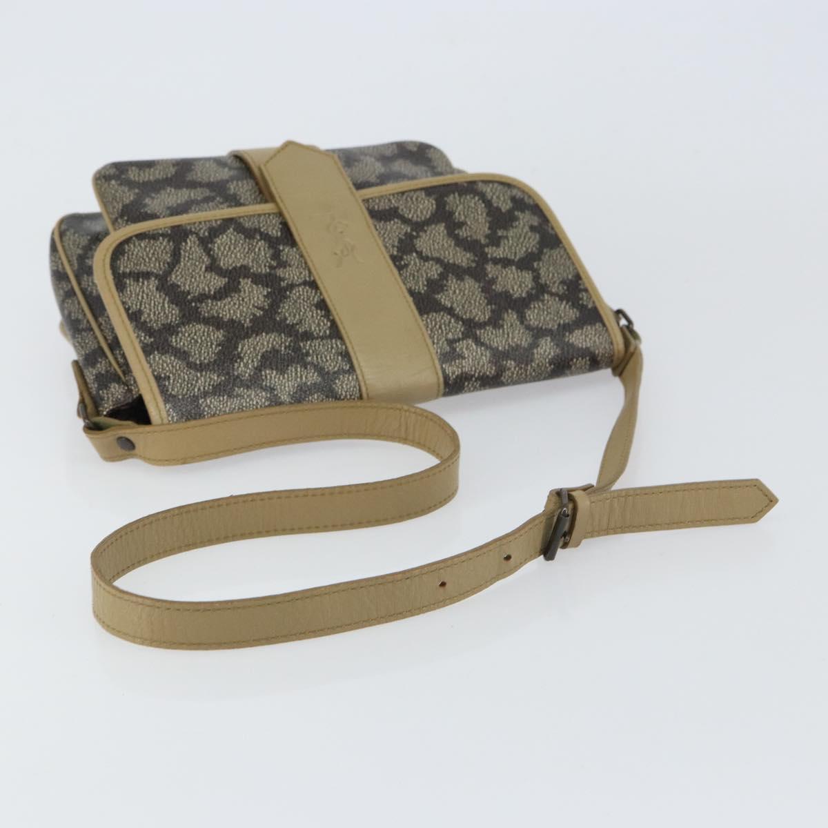 SAINT LAURENT Shoulder Bag PVC Leather Beige Auth bs31402