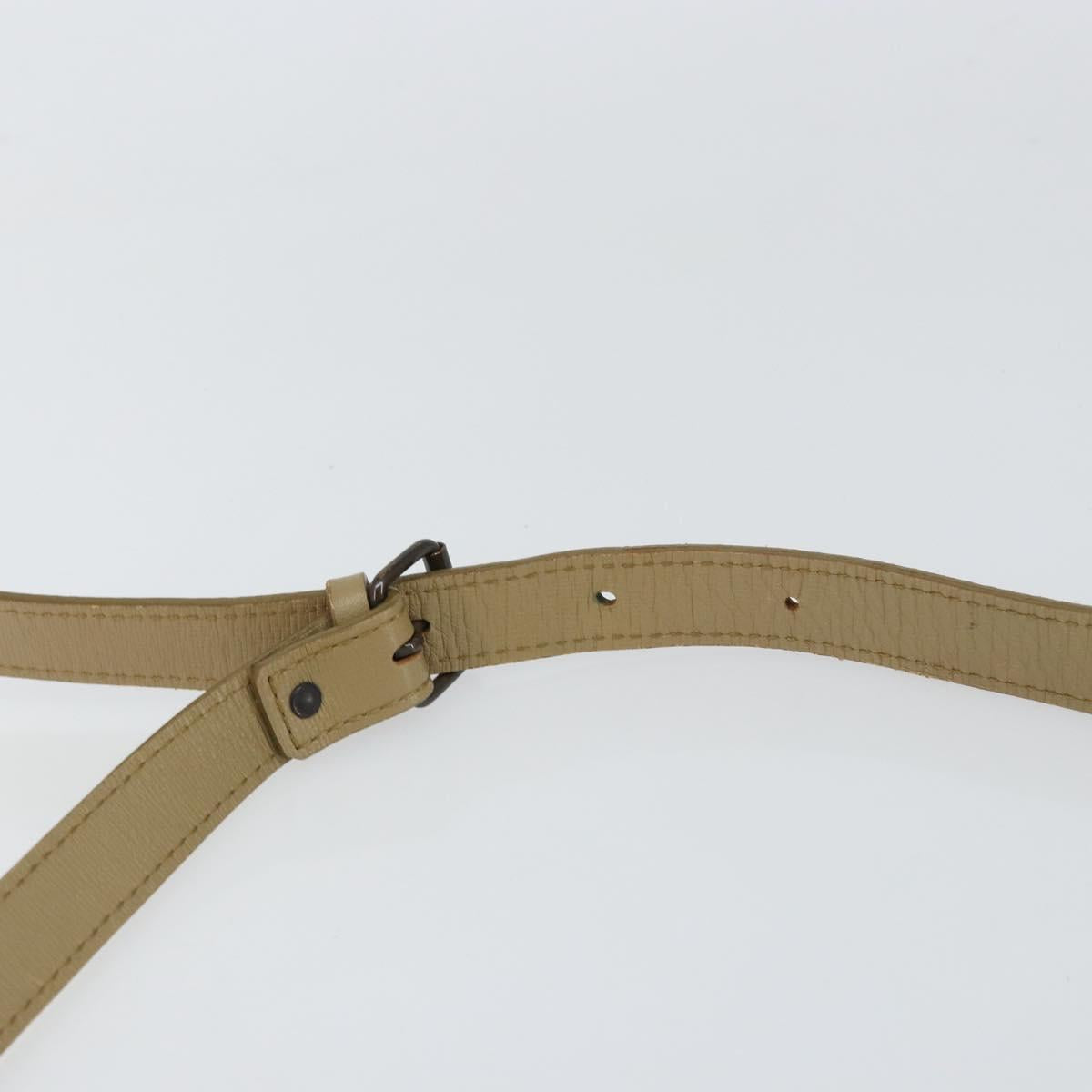 SAINT LAURENT Shoulder Bag PVC Leather Beige Auth bs31402