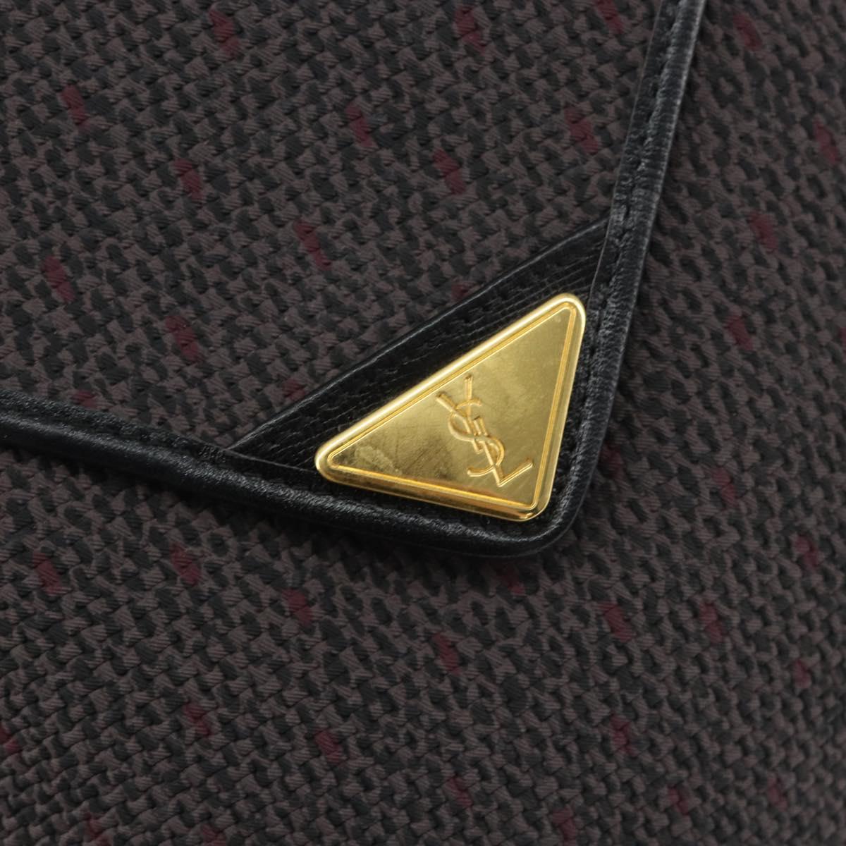 SAINT LAURENT Shoulder Bag PVC Leather Gray Gold Auth bs31403