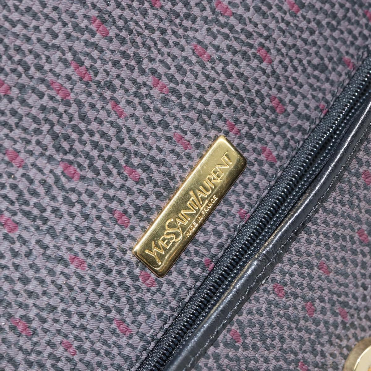 SAINT LAURENT Shoulder Bag PVC Leather Gray Gold Auth bs31403