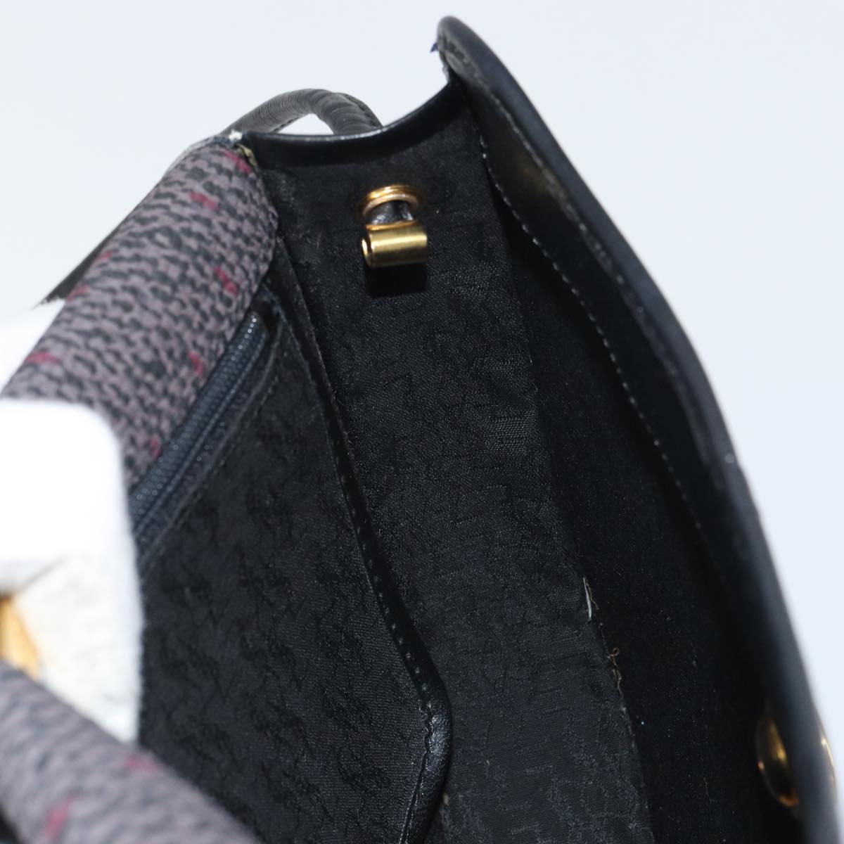 SAINT LAURENT Shoulder Bag PVC Leather Gray Gold Auth bs31403