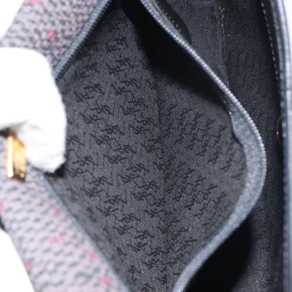 SAINT LAURENT Shoulder Bag PVC Leather Gray Gold Auth bs31403