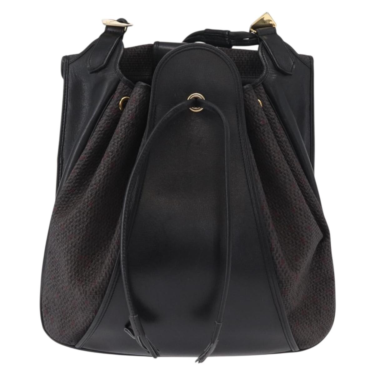 SAINT LAURENT Shoulder Bag PVC Leather Gray Gold Auth bs31404