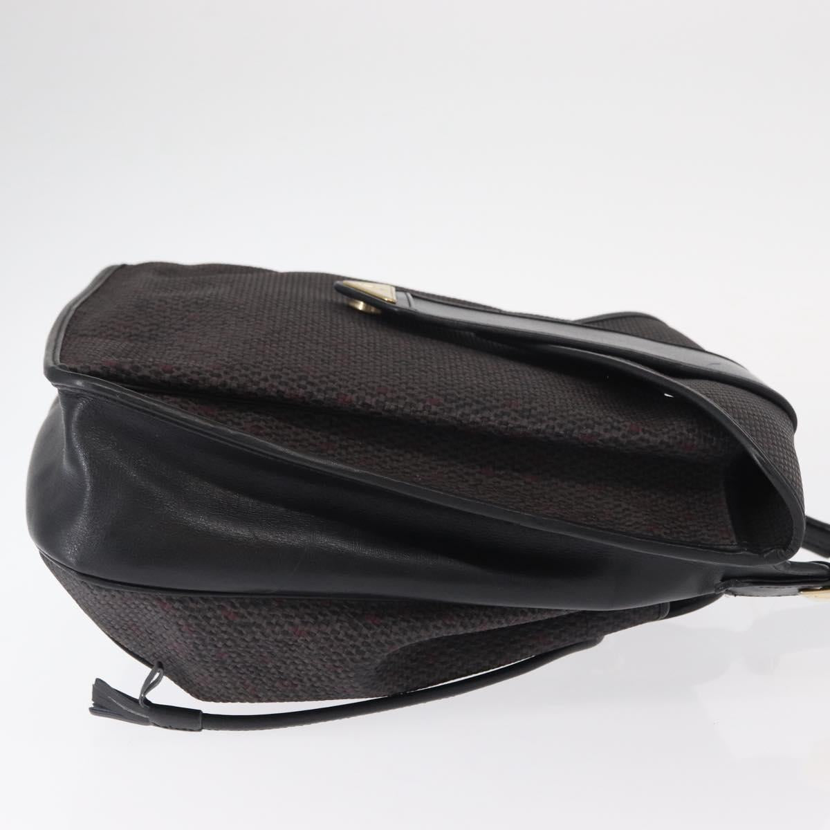 SAINT LAURENT Shoulder Bag PVC Leather Gray Gold Auth bs31404