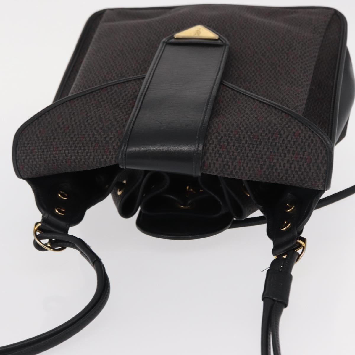 SAINT LAURENT Shoulder Bag PVC Leather Gray Gold Auth bs31404