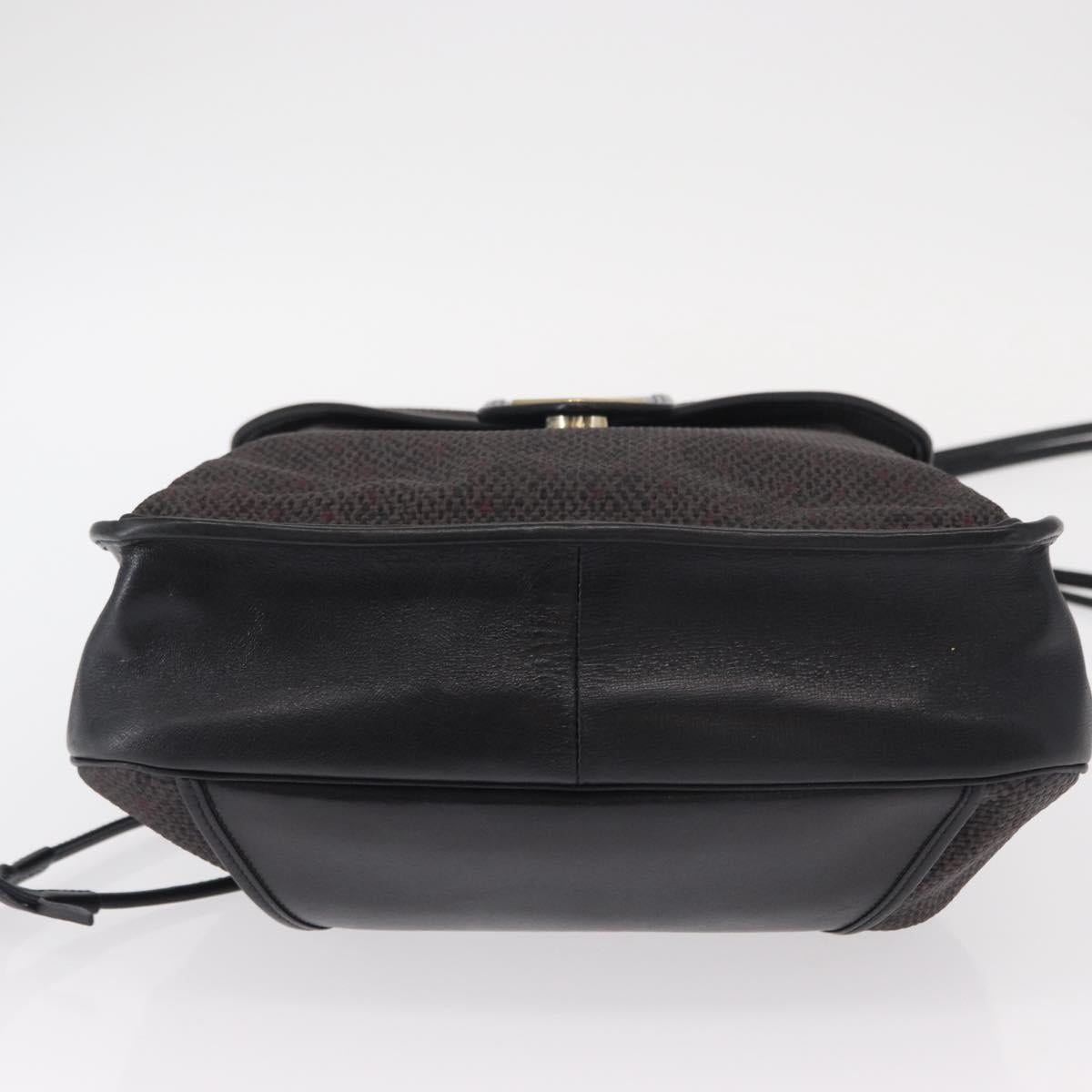 SAINT LAURENT Shoulder Bag PVC Leather Gray Gold Auth bs31404