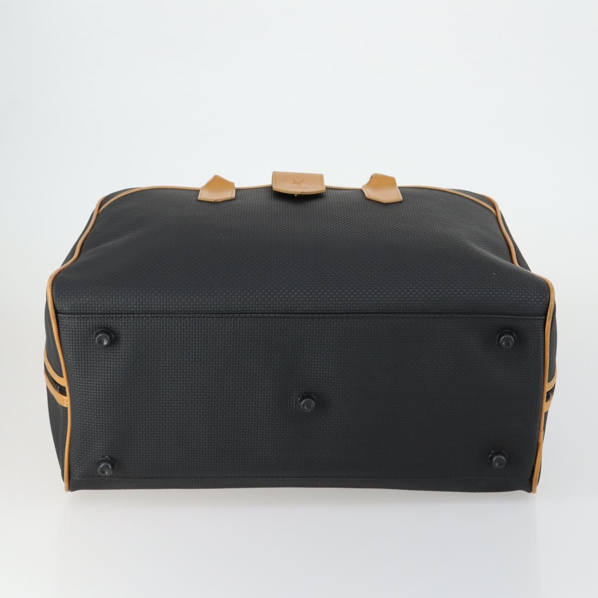 SAINT LAURENT Boston Bag PVC Leather Black Brown Auth bs31405