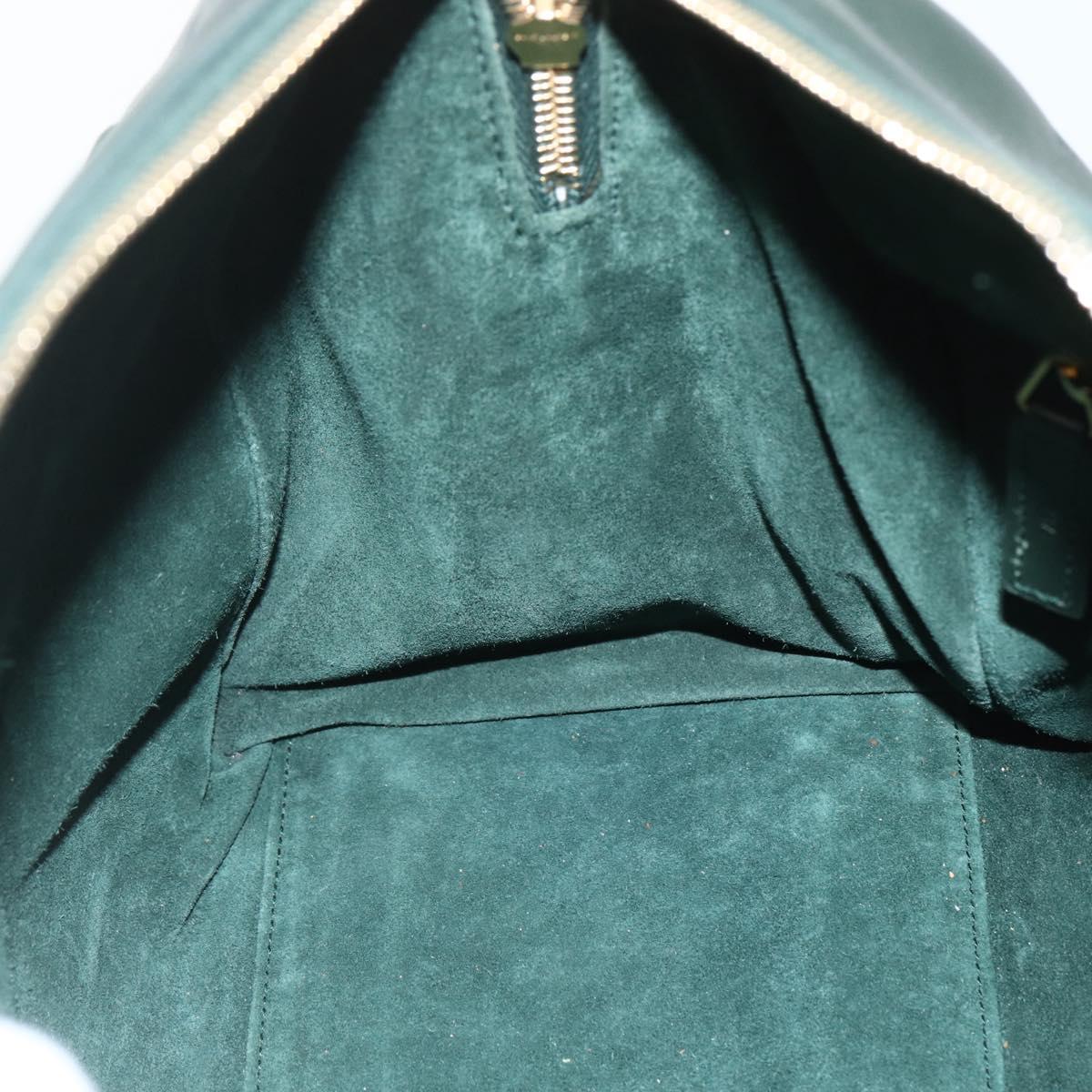 SAINT LAURENT Baby Duffel Hand Bag Leather Green Gold 322049 Auth bs31407