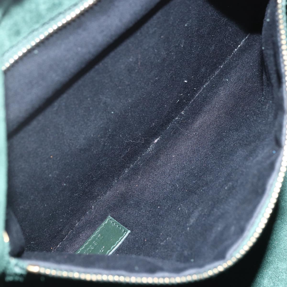 SAINT LAURENT Baby Duffel Hand Bag Leather Green Gold 322049 Auth bs31407