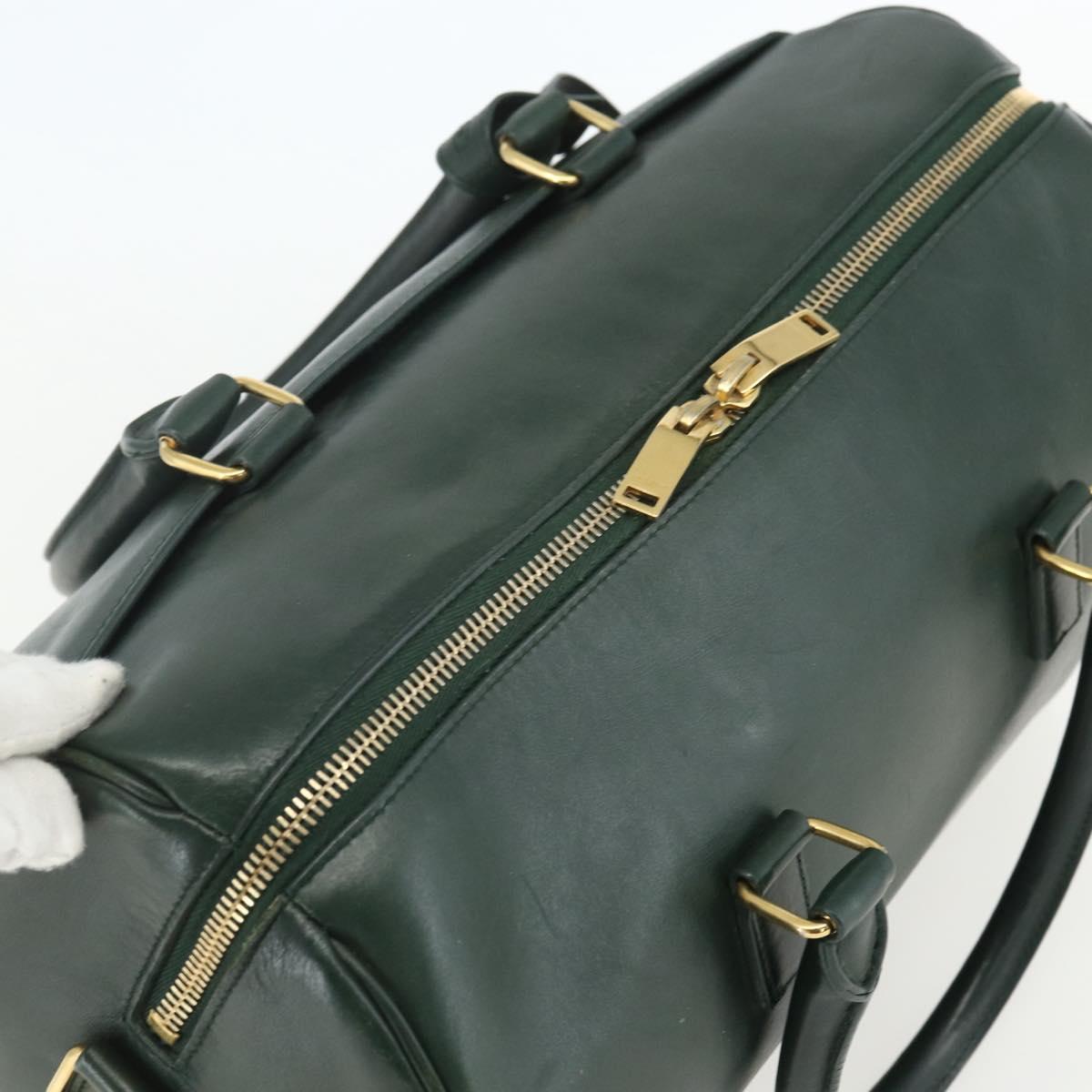 SAINT LAURENT Baby Duffel Hand Bag Leather Green Gold 322049 Auth bs31407