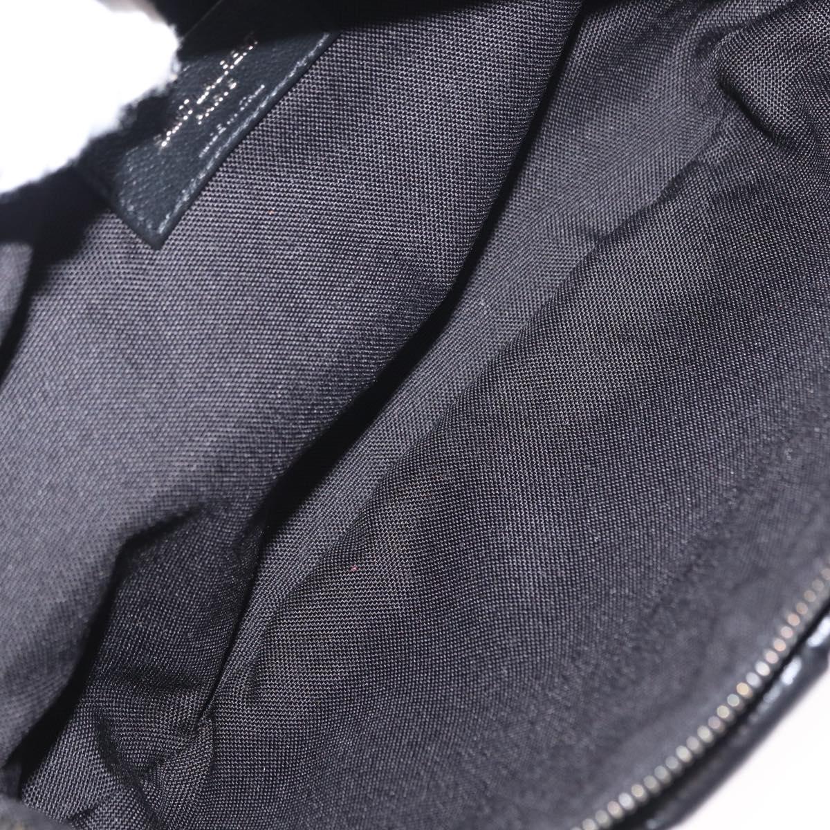 SAINT LAURENT Waist Bag Nylon Black White Auth bs31408