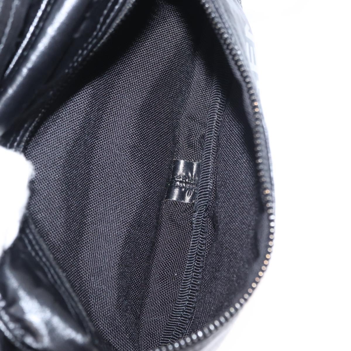 SAINT LAURENT Waist Bag Nylon Black White Auth bs31408