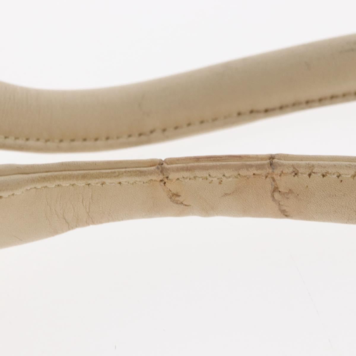 BVLGARI Chandra Hand Bag Leather Canvas Beige Brown Auth bs31410