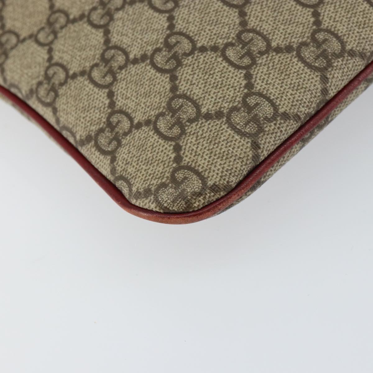 GUCCI GG Supreme Hand Bag PVC Beige Silver 117551 Auth bs31414