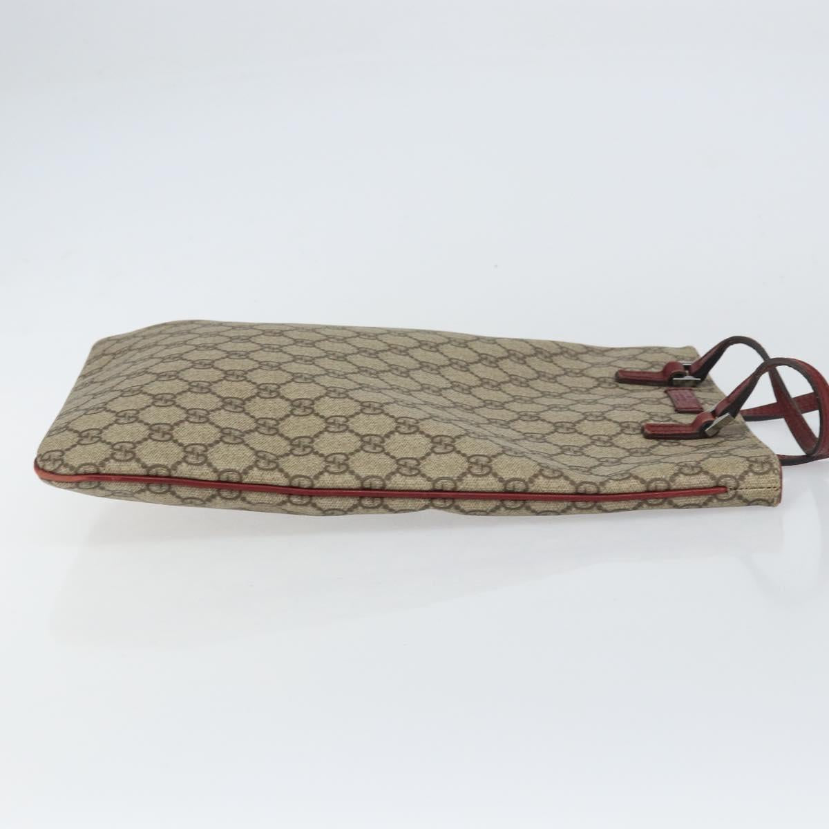 GUCCI GG Supreme Hand Bag PVC Beige Silver 117551 Auth bs31414