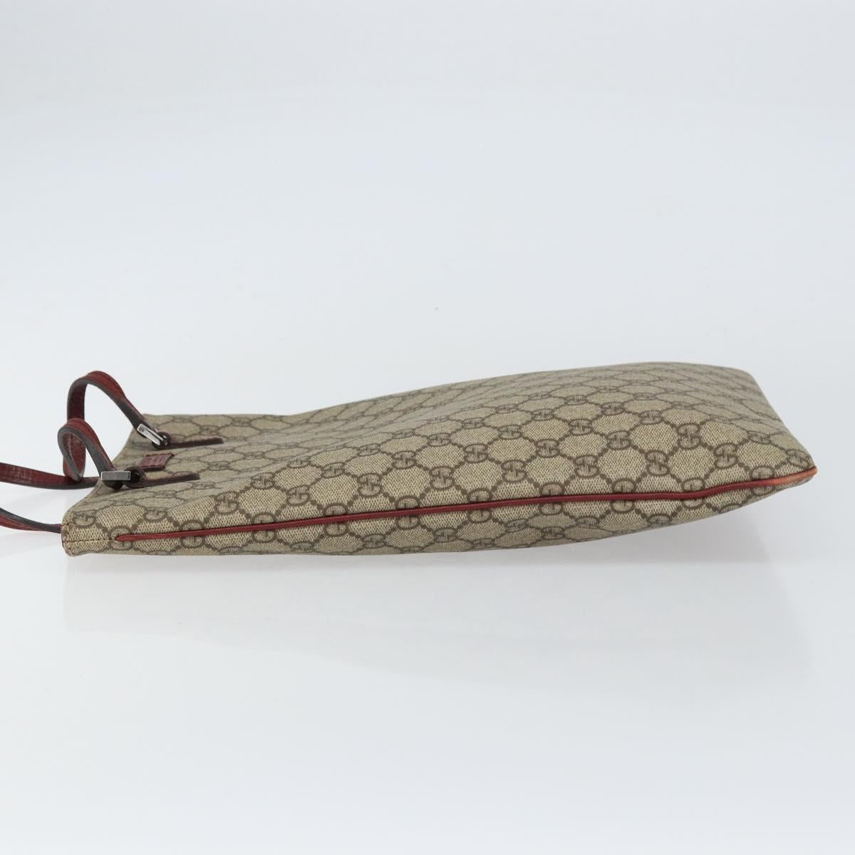 GUCCI GG Supreme Hand Bag PVC Beige Silver 117551 Auth bs31414