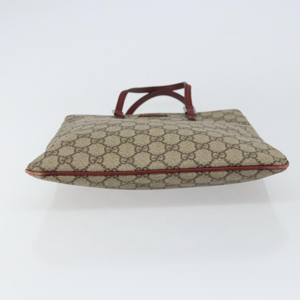 GUCCI GG Supreme Hand Bag PVC Beige Silver 117551 Auth bs31414