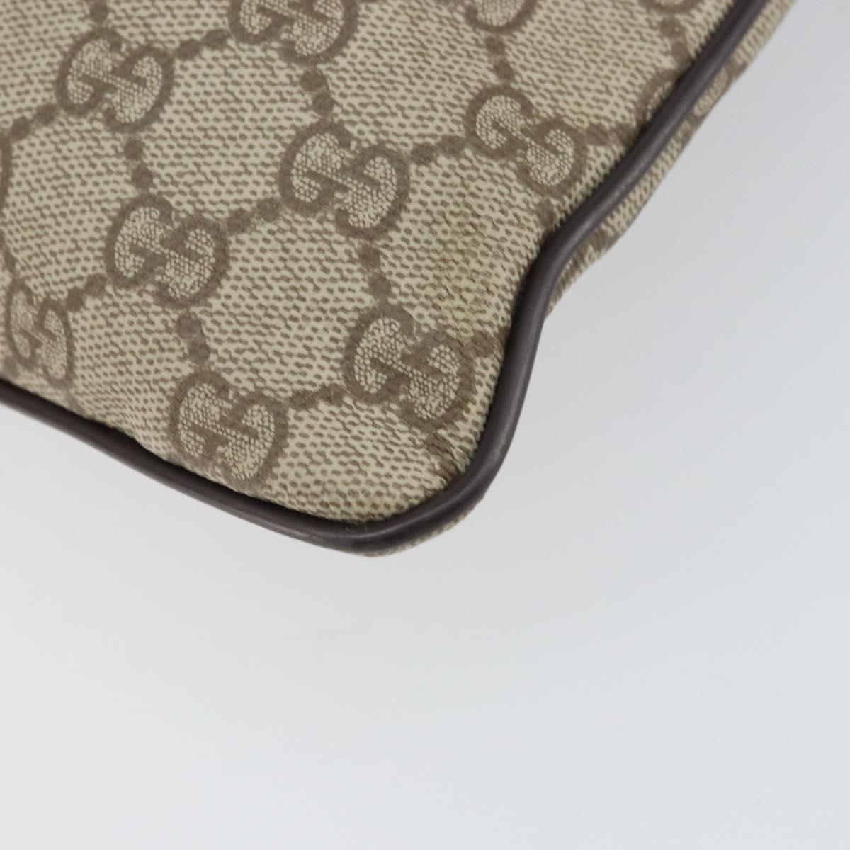 GUCCI GG Supreme Shoulder Bag PVC Beige Silver 141626 Auth bs31415