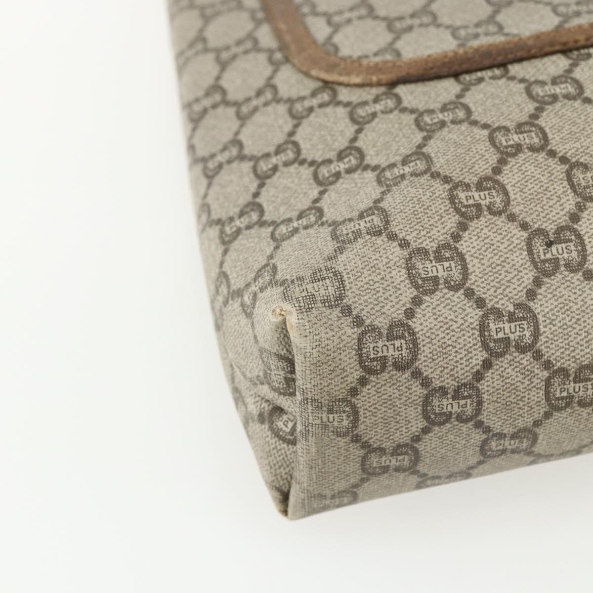 GUCCI GG Plus Supreme Web Sherry Line Tote Bag PVC Beige Red Auth bs31416