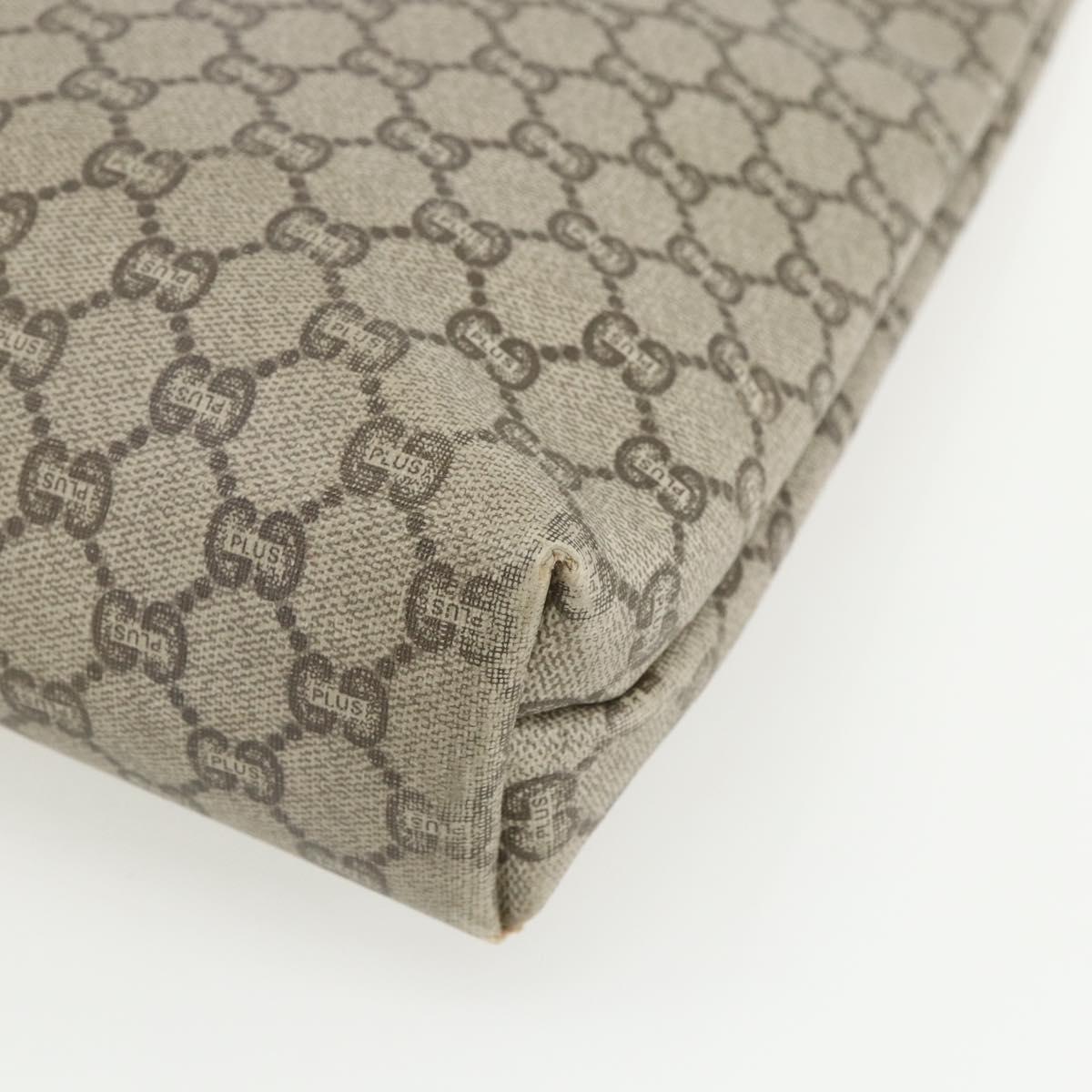 GUCCI GG Plus Supreme Web Sherry Line Tote Bag PVC Beige Red Auth bs31416