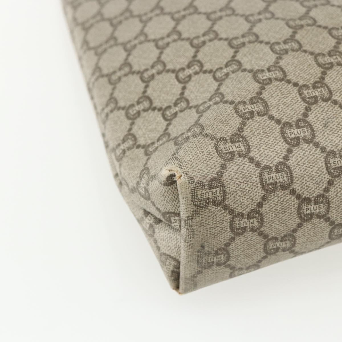 GUCCI GG Plus Supreme Web Sherry Line Tote Bag PVC Beige Red Auth bs31416