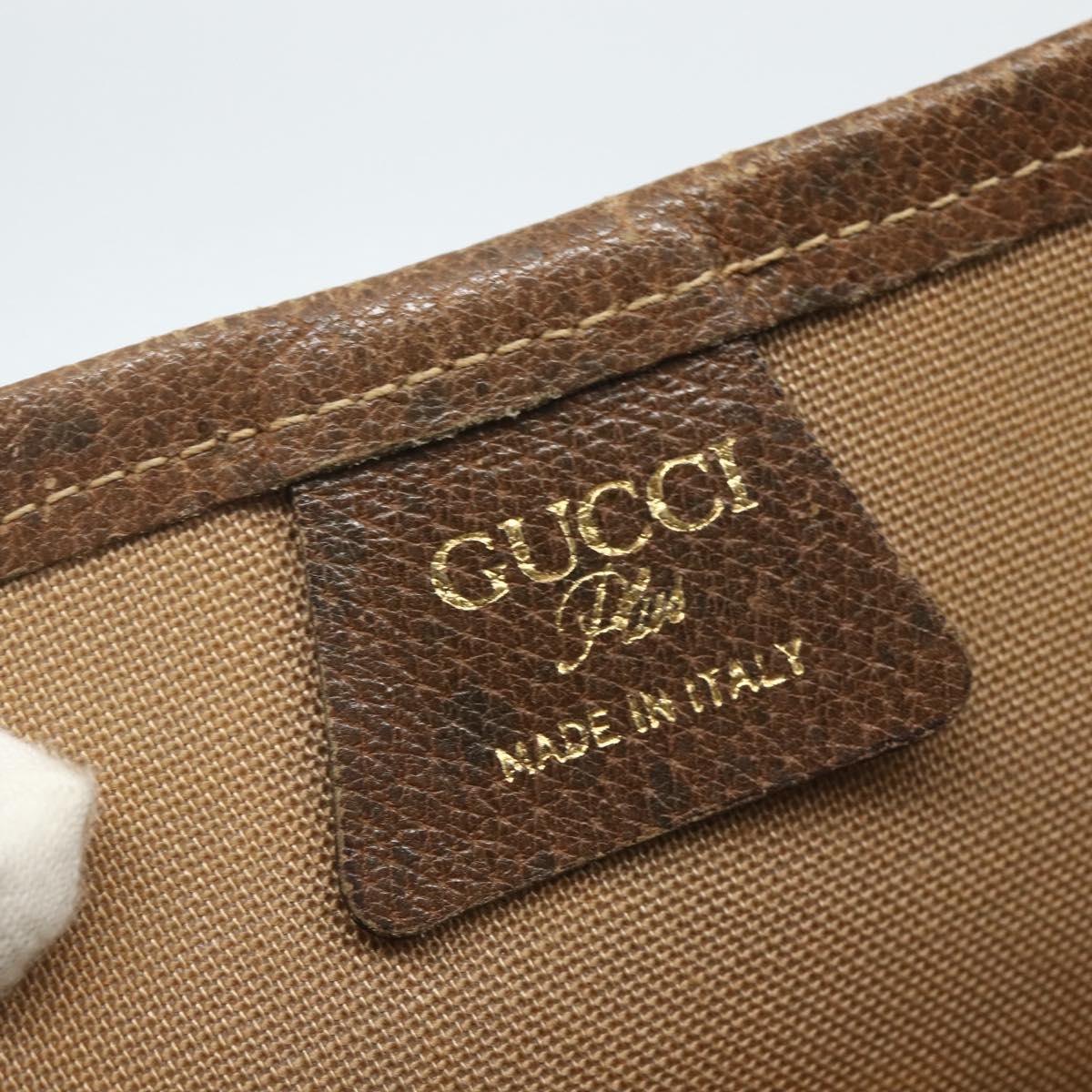 GUCCI GG Plus Supreme Web Sherry Line Tote Bag PVC Beige Red Auth bs31416