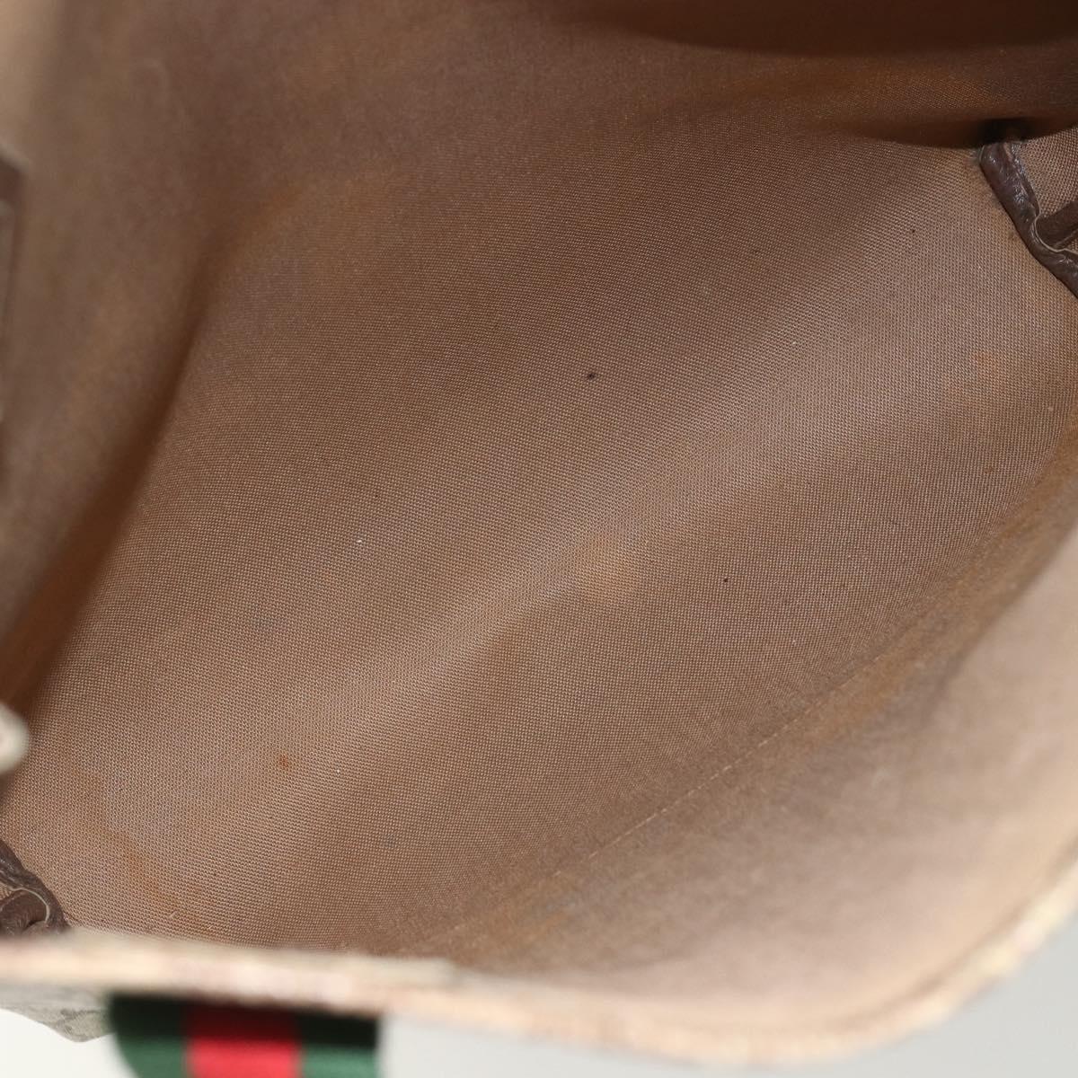 GUCCI GG Plus Supreme Web Sherry Line Tote Bag PVC Beige Red Auth bs31416