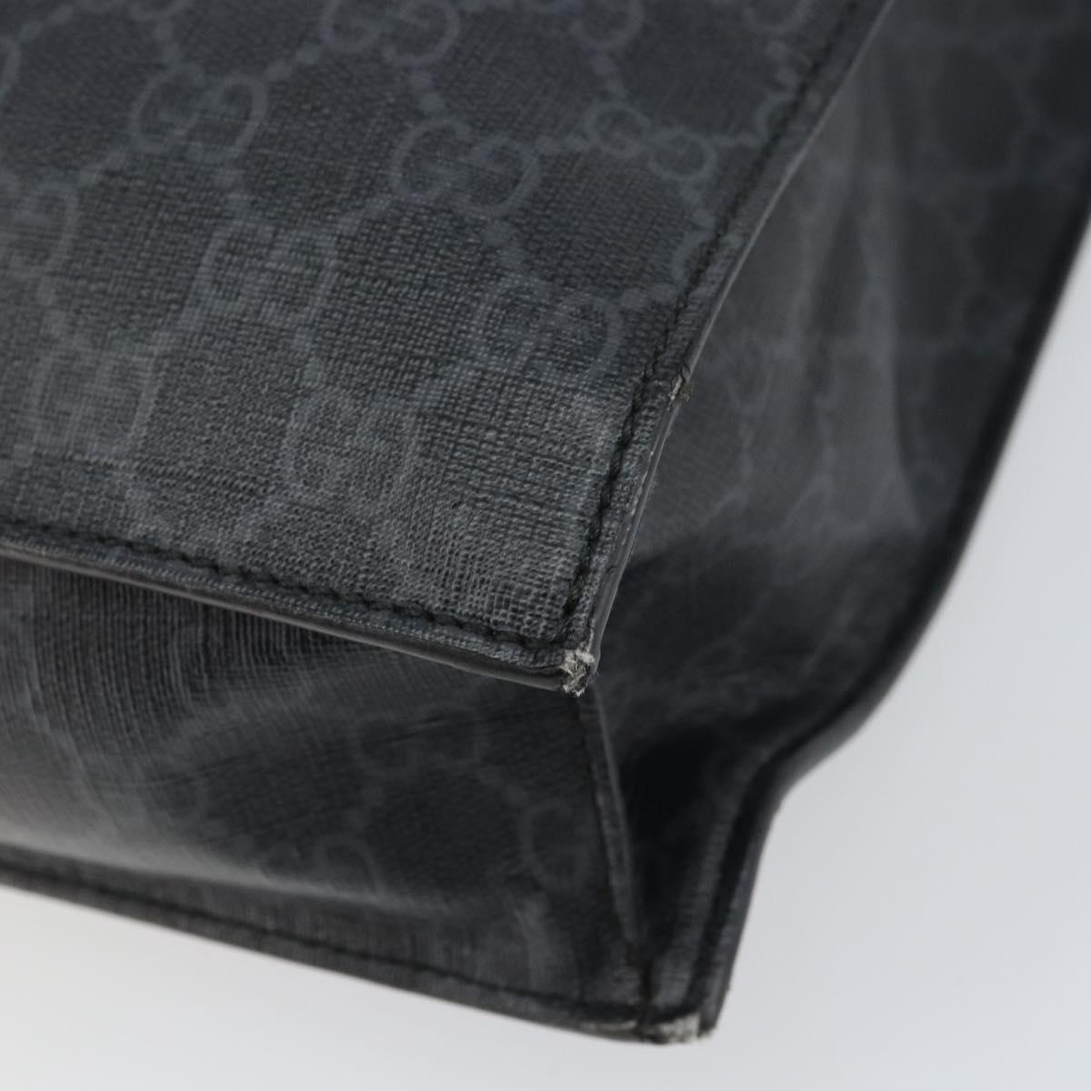 GUCCI GG Supreme Courier Tote Bag PVC Black Silver 495559 Auth bs31418