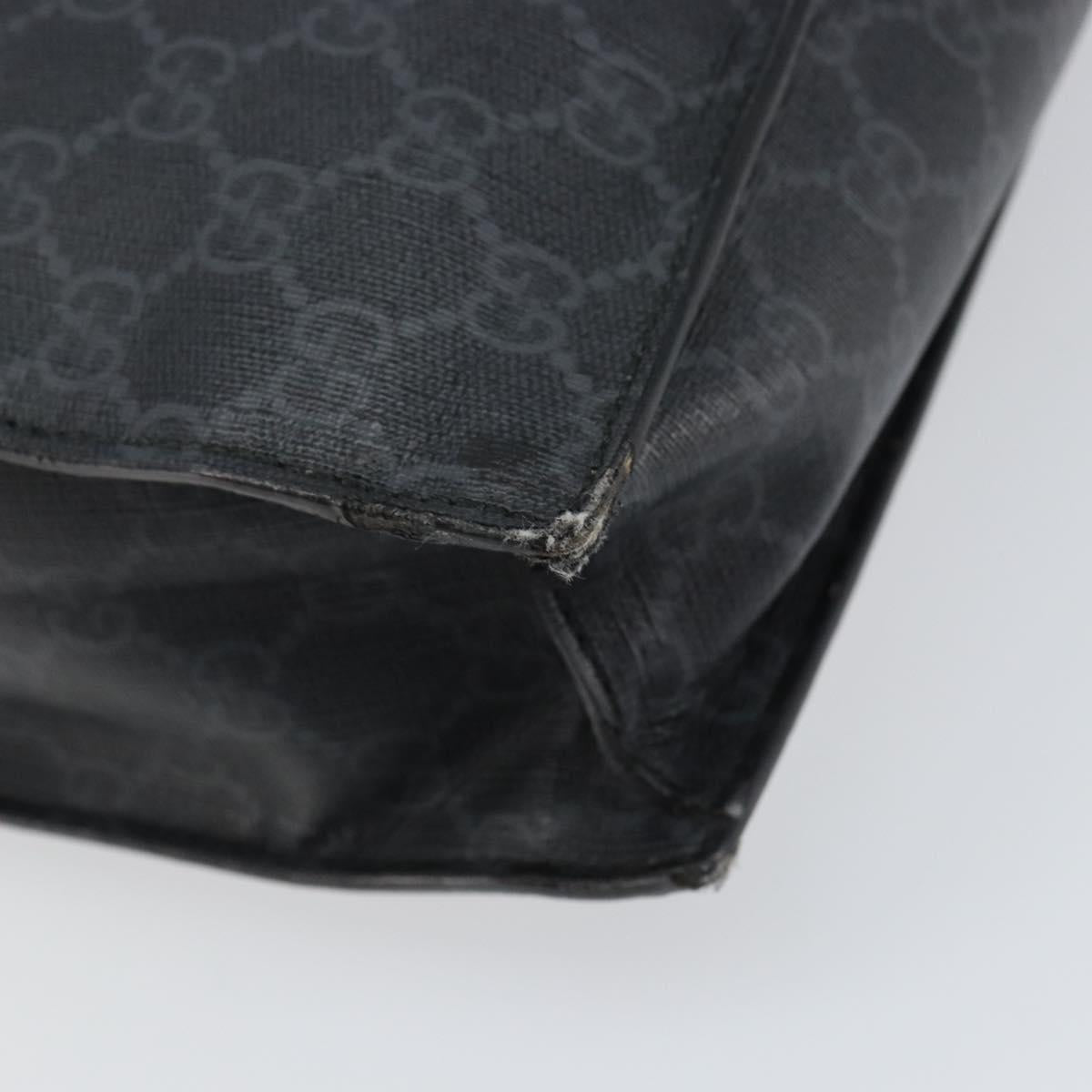 GUCCI GG Supreme Courier Tote Bag PVC Black Silver 495559 Auth bs31418